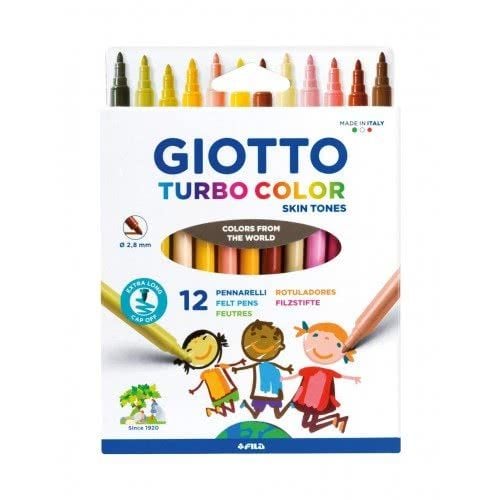 Giotto Turbo Color Keçeli Boya Skin Tones 12 Li Kutu Ten Rengi