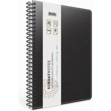 Gıpta Sunday Notes Spiralli Deri Kapak Defter 17x24 140 Yaprak Kareli