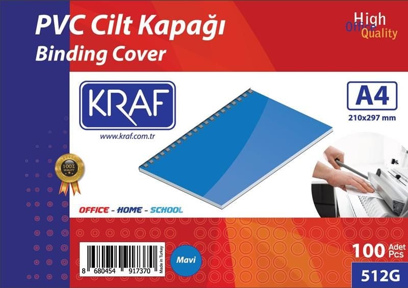 Kraf Cilt Kapağı A4 160 Micron 100 Lü Mavi 512G