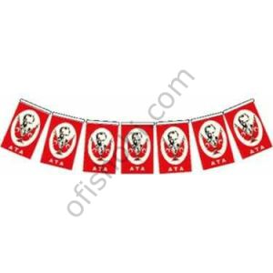 Buket Orta İpli Bayrak 50 Li Atatürklü 8x13 Cm