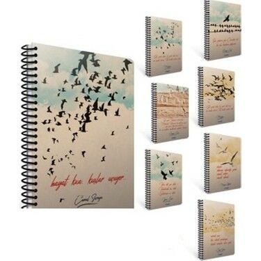 Gıpta Kuşlar Spiralli Sert Kapak Defter 13X18 120 Yp Çizgili
