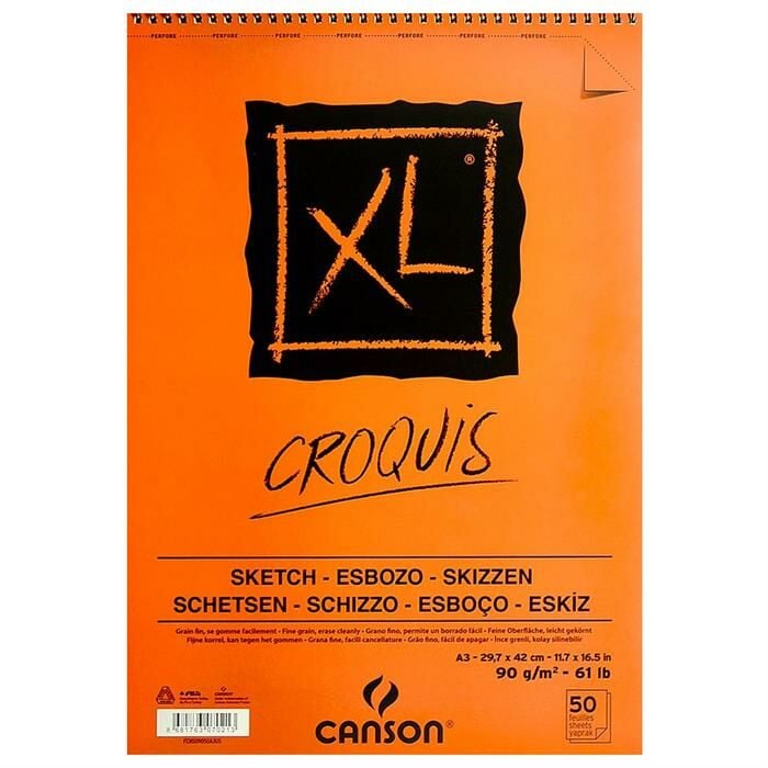 Canson Croquis Xl Albüm 90 Gr Üsten Spiralli A3 50 Yaprak