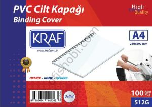 Kraf Cilt Kapağı A4 160 Micron 100 Lü Şeffaf 512G