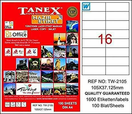 Tanex Tw-2105 105x37,125 Mm Laser Etiket 100 Adet