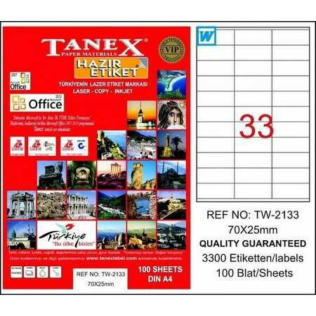 Tanex Tw-2133 70x25 Mm Laser Etiket 100 Adet