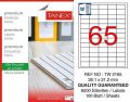 Tanex Tw-2165 38,1x21,2 Mm Laser Etiket 100 Adet