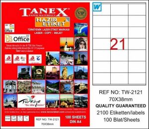 Tanex Tw-2121 70x38 Mm Laser Etiket 100 Adet