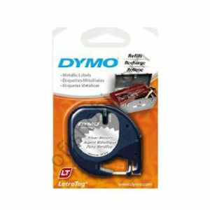Dymo Letra Tag Metalik Şerit 12 Mm x 4 Mt Gri