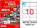 Tanex Tw-2610 105x57 Mm Laser Etiket 100 Adet
