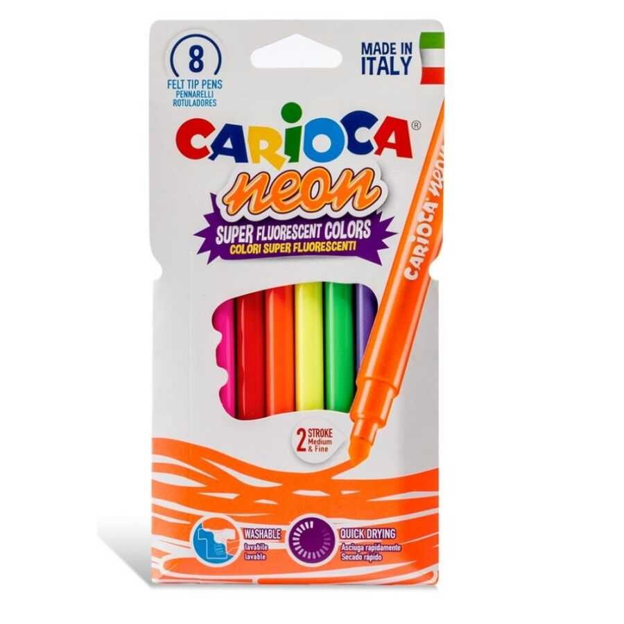 Carioca Fosforlu Yıkanabilir Keçeli Boya Kalemi 8 Li