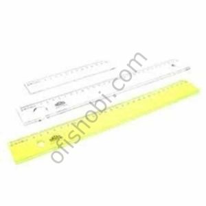 Hatas Geniş Plastik Cetvel Neon Şeffaf 30 Cm