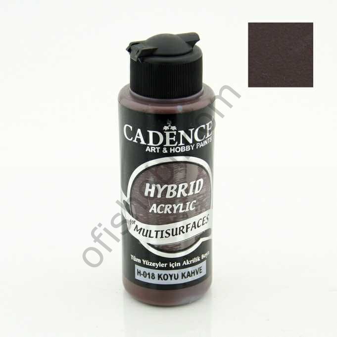 Cadence Hybrid Akrilik Multisurfaces H-018 Koyu Kahve 120 Ml