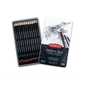 Derwent Graphic Pencil Soft 12 Li Set Metal Kutu Sketching