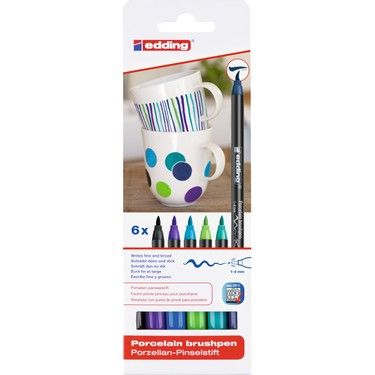 Edding 4200 Porselen Kalemi 6 Lı Set  Soguk Renkler
