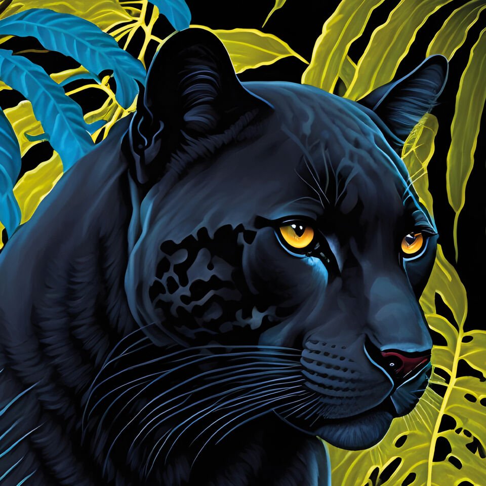 Ks Games Puzzle 500 Black Panther With A Tropical