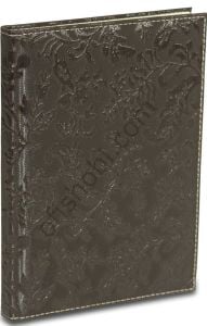 2K Deri Kapak Defter Ajanda Tarihsiz Kareli 4823 Kahverengi 14x20 Cm