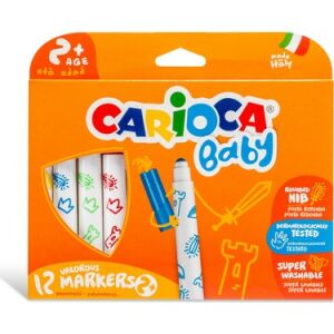 Carioca Jumbo Bebek Süper Yıkanabilir Keçeli Boya Kalemi 12 Li +2 Yaş