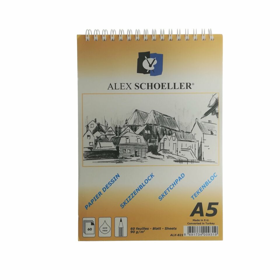 Alex Spiralli Eskiz Blok 90 Gr A5 60 Yaprak Dik Alx-821
