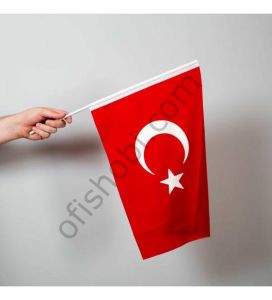 Buket 20x30 Cm Sopalı Türk Bayrağı Alpaka