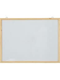 İnter 30x45 Ahşap Çerçeveli Laminant Yüzey Duvara Monte Beyaz Yazı Tahtası