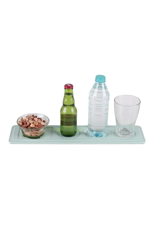 2K Bardaklık Şişelik Ve Çerezlik Masa Üstü 160-11 Su Yeşili 9,5x42 Cm