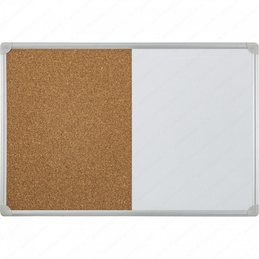 İnter 30x45 Elegant Çerçeve Duvara Monte Çift Fonksiyon Mantar Pano Yazı Tahtası
