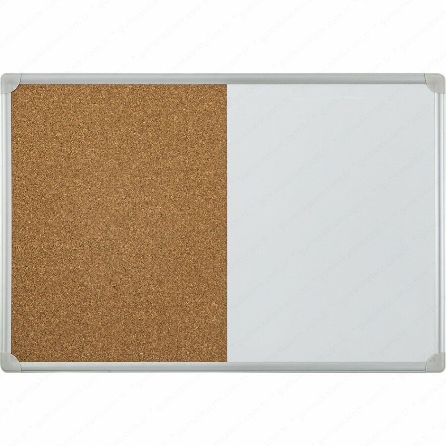 İnter 30x45 Elegant Çerçeve Duvara Monte Çift Fonksiyon Mantar Pano Yazı Tahtası