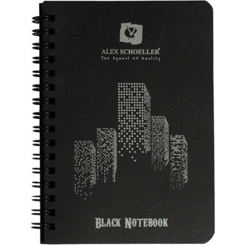 Alex Spiralli Pp Kapak Siyah Defter A6 60 Sayfa Alx-1620