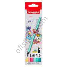 Bruynzeel Fineliner 0,4 Mm Set 6 Renk Pastel Tonlar