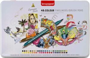 Bruynzeel Fineliner Çift Taraflı Kalem Seti 48 Renk