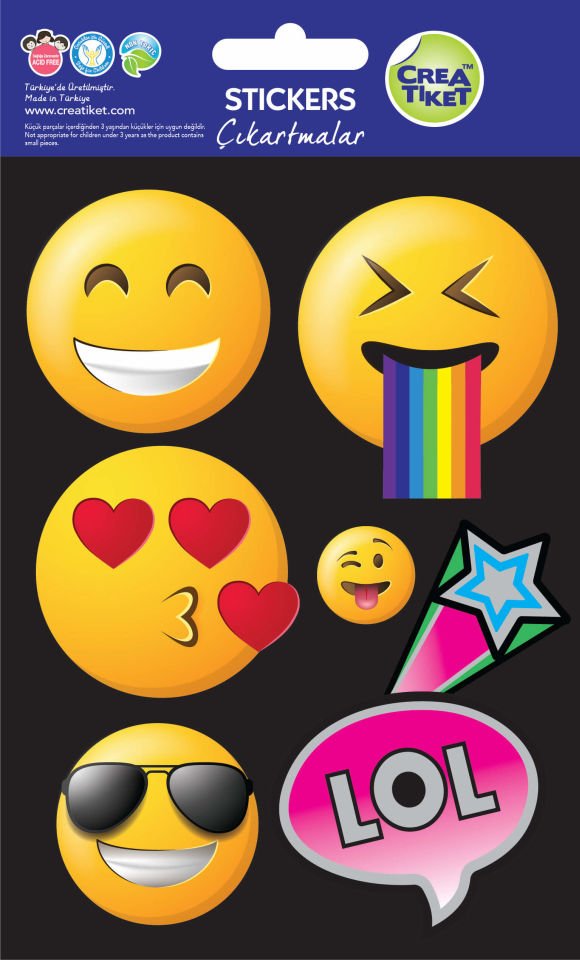 Crea Etiket Efekt Çıkartma Emoji Xl ( Siyah )