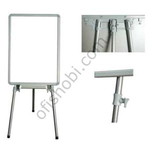 İnter 50x70 Elegant Çerçeve Laminant Yüzeyli Teleskopik Ayaklı Beyaz Yazı Tahtası