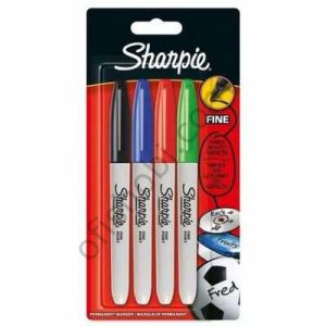 Sharpie Fine Permanent Markör Standard Renk 4 Lü Blister