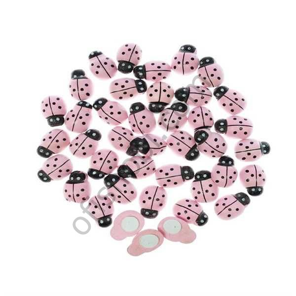 Astaş Yapışkanlı Uğur Böceği 100 Lü Paket Pembe