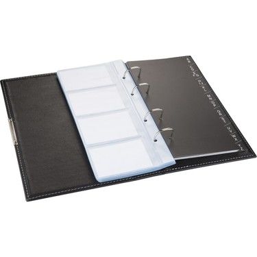 2K Kartvizit Albümü 4 Sıralı 192 Kartlık İndeksli 16x26,5 Cm Siyah