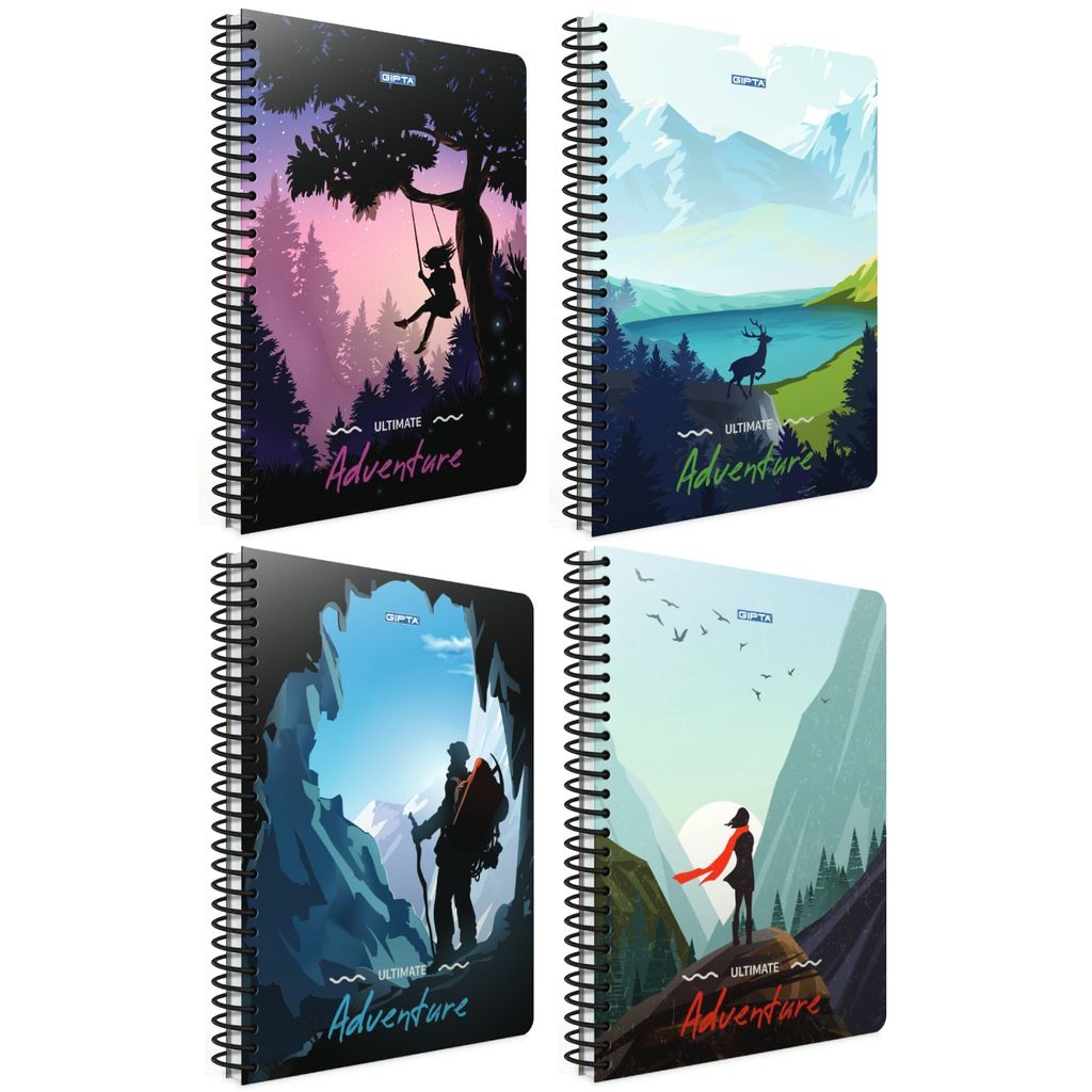 Gıpta Adventure Spiralli Karton Kapak Defter A4 80 Yp Kareli