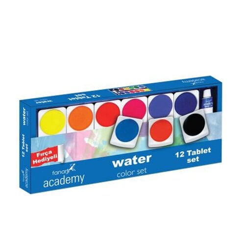 Fanart Academy Sulu Boya Seti 12x30 Mm Tablet Ve 1x30 Ml Tüp Beyaz