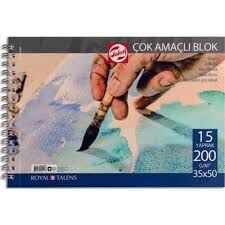 Talens Çok Amaçlı Resim Defteri 35x50 200 Gr Spirallii 15 Yaprak