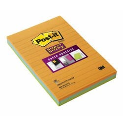 Post-it Süper Sticky Not Neon Turuncu Yeşil Mavi 102x152 Mm 45 Yaprak x 3 Renk