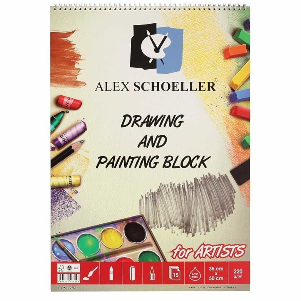 Alex Spiralli Resim Defteri 35x50 Cm 220 Gr 15 Li Alx-298