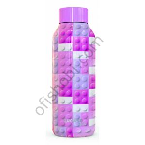 Taros Quokka Stainless Steel Bottle Solid Pink Brıcks 510 ML