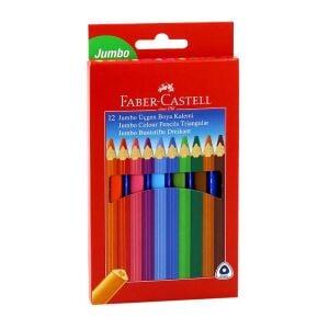 Faber-Castell Boya Kalemi 12 Renk Jumbo Tam Boy Üçgen