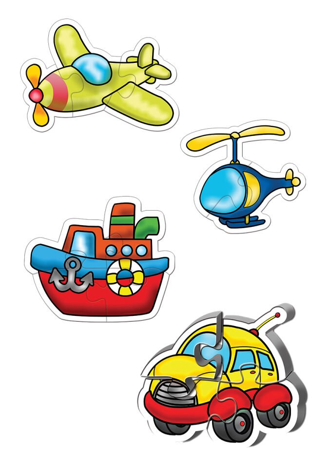 Ks Games 4in1 Puzzle 2/3/4/4 Ulaşım / Transportation