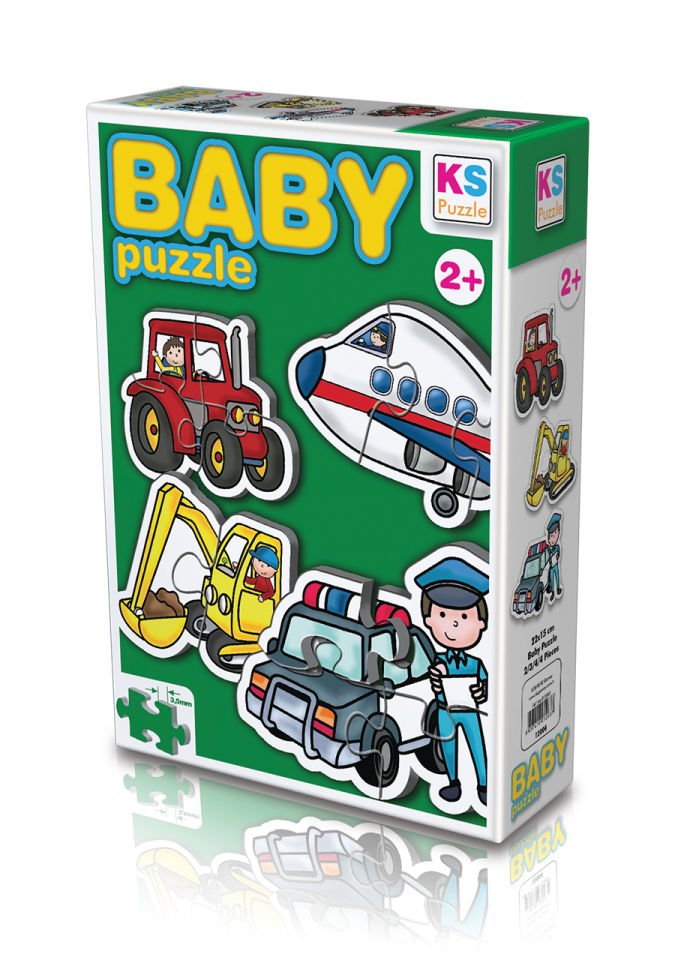 Ks Games 4in1 Puzzle 2/3/4/4 Meslekler ve Taşıtlar / Jobs and Vehicles
