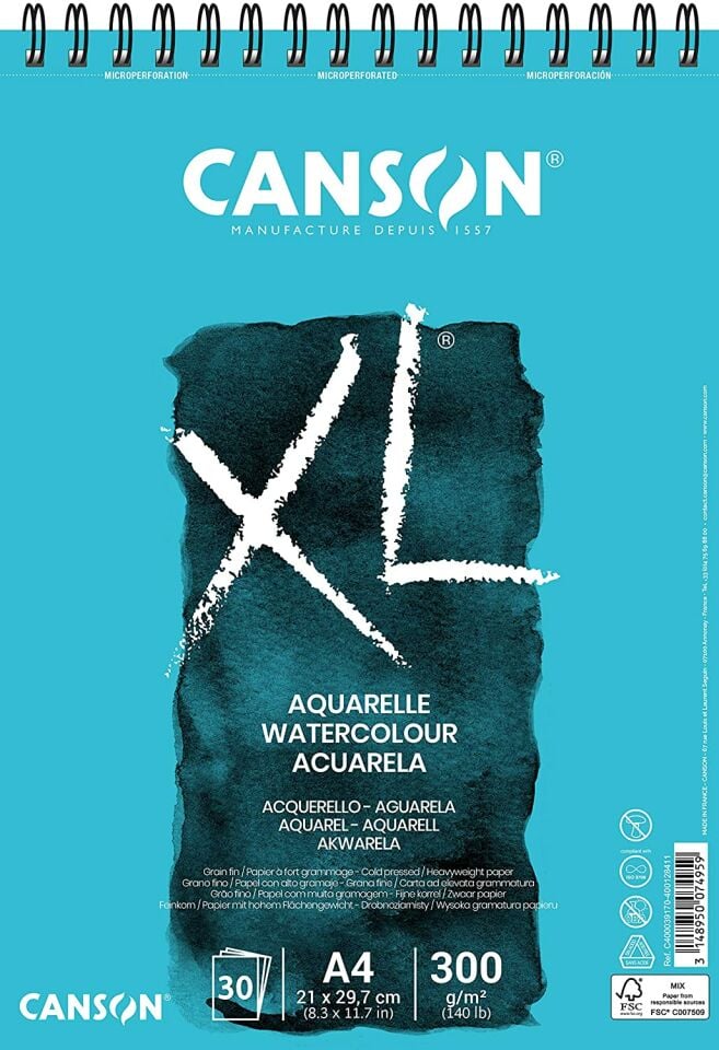Canson Spp Canxl Aquarelle 30S A4 300G Suluboya Blok