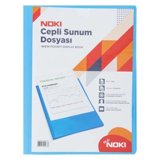 Noki Sunum Dosyası Cepli 10 Yaprak Mavi