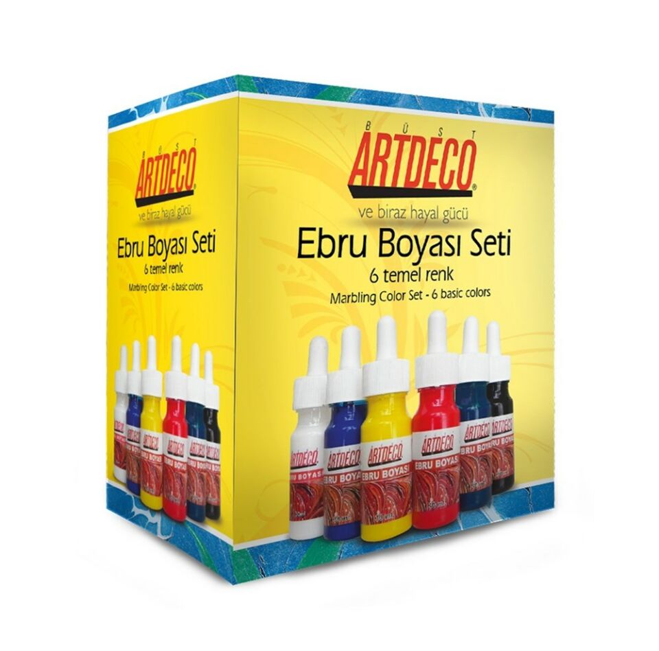 Artdeco Ebru Boya Seti 6 Temel Renk