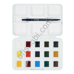 Van Gogh Sulu Boya Tablet 12+3 Renk Set - Plastik Kutu