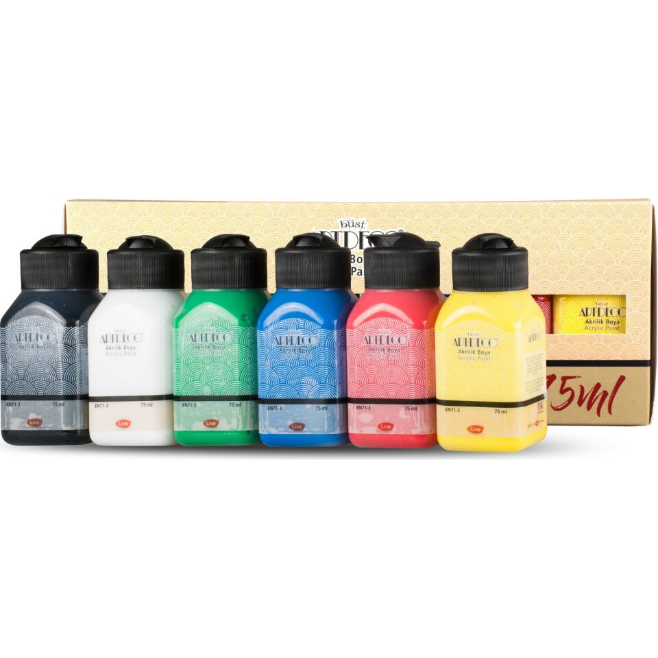 Artdeco Akrilik Boya 6x75 Ml Set Canlı Renkler