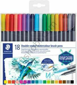 Staedtler 3001 Tb18 Çift Uçlu Watercolor Brush Keçeli Kalem 1.0-6.0 / 0.5-0.8 Mm 18 Li